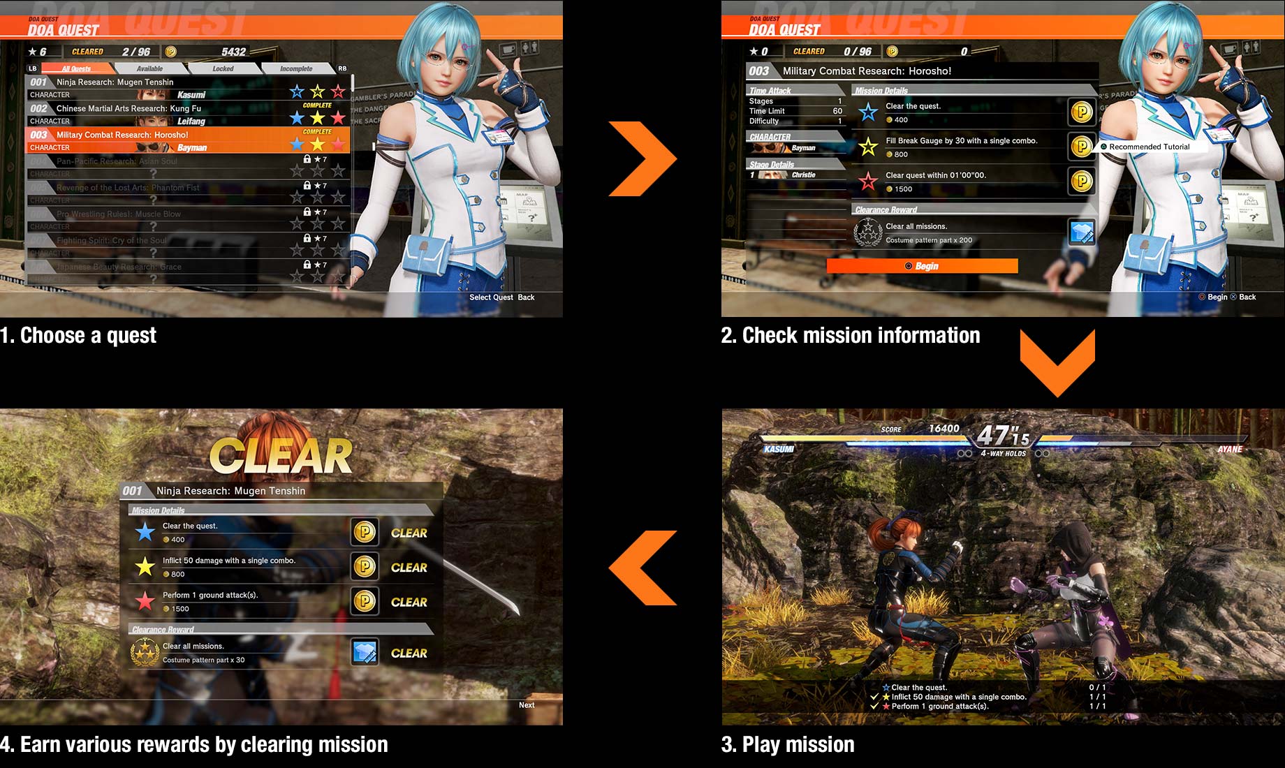 Dead or Alive 6, Interface In Game