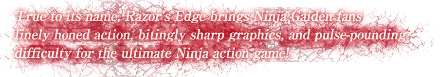 True to its name, Razor's Edge brings Ninja Gaiden fans finely honed action, bitingly sharp graphics, and pulse-pounding difficulty for the ultimate Ninja action game!
